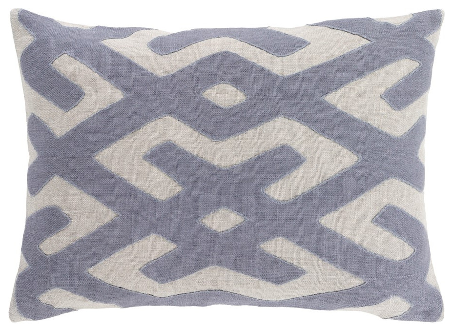 Nairobi by Surya Lumbar Pillow, Navy/Light Gray, 13' x 19