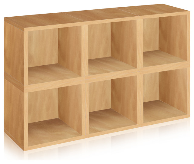 Eco Modular Stackable 6 Storage Cube System, Non Toxic ZBoard Contemporary Bookcases by