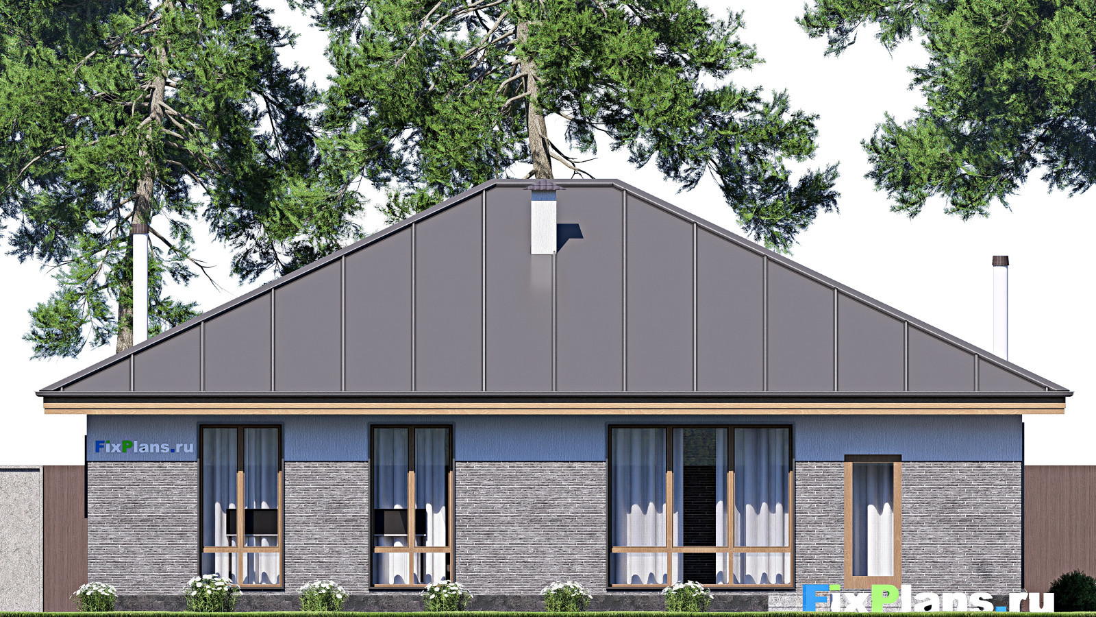 Проект одноэтажного дома 13х15м S135м2 F-18206