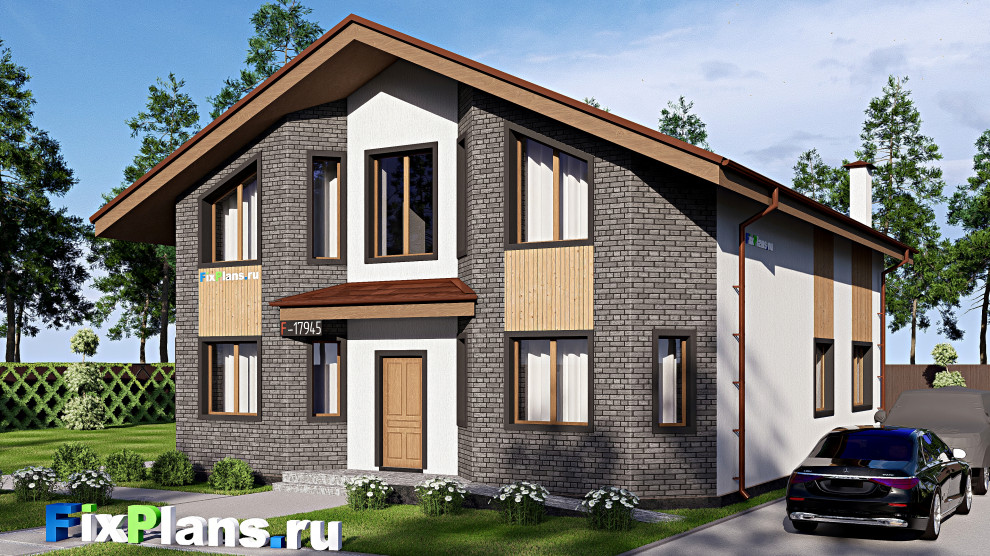 Проект дома с мансардой 12х17 м S216м2 F-17945