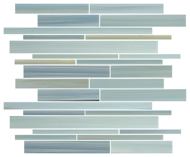 Reflections Hand Painted Linear Glass Mosaic Tile, 12"x12