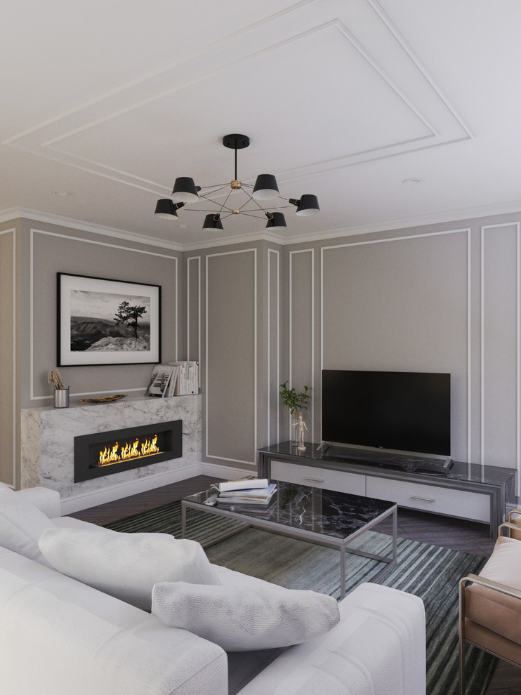 Дизайн интерьера квартиры в неоклассическом стиле 130 м2