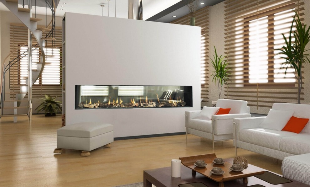 Design ideas for a large modern living room in Other.