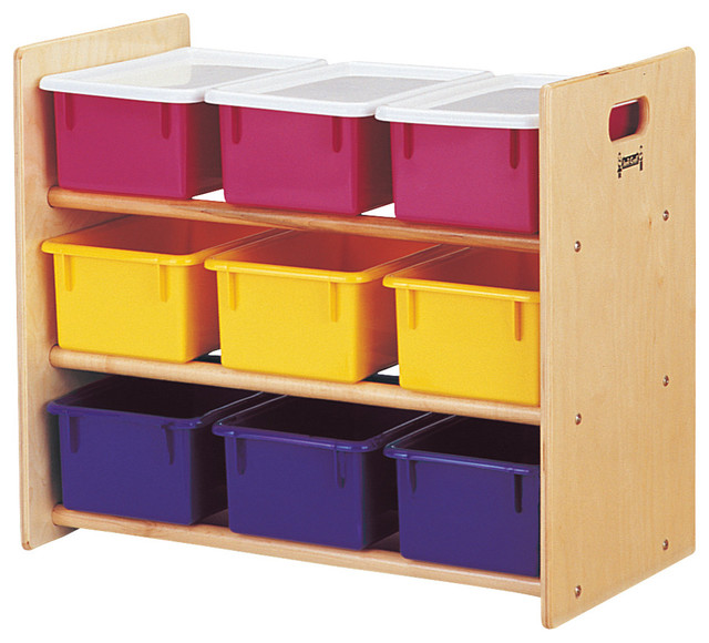 Jonti-Craft Cubbie-Tray Storage Rack With Colored Cubbie-Trays ...