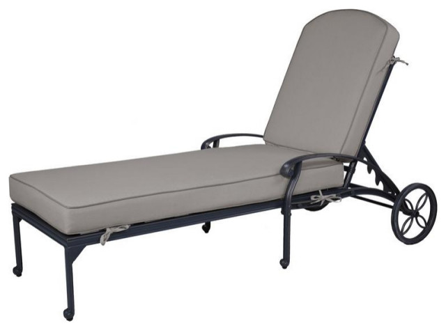 Bellevue Single Chaise Lounger With Cushion, Indoor/Outdoor, Cast Shale