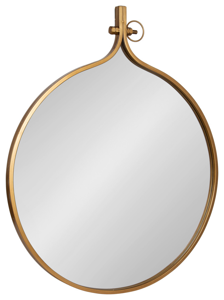Yitro Metal Framed Wall Mirror, Gold, 30x37
