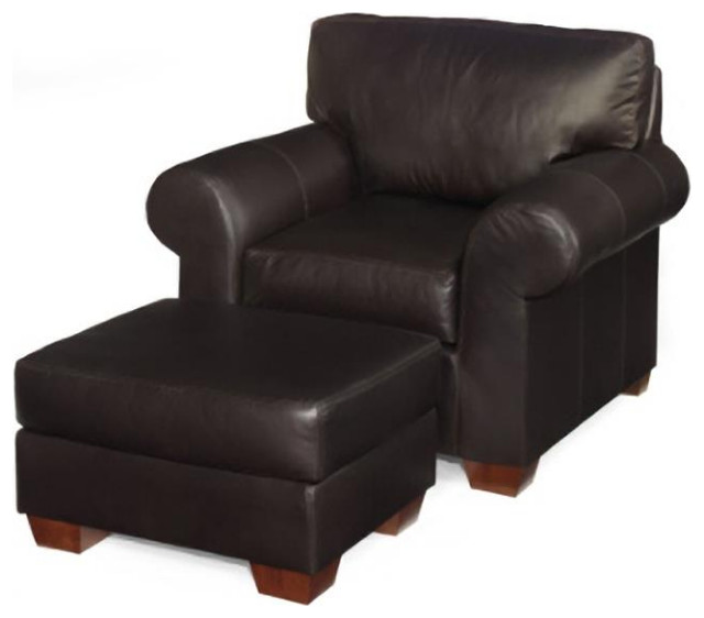 Chair Wood Leather Removable Leg HandCrafted Wide Pyramid Leg