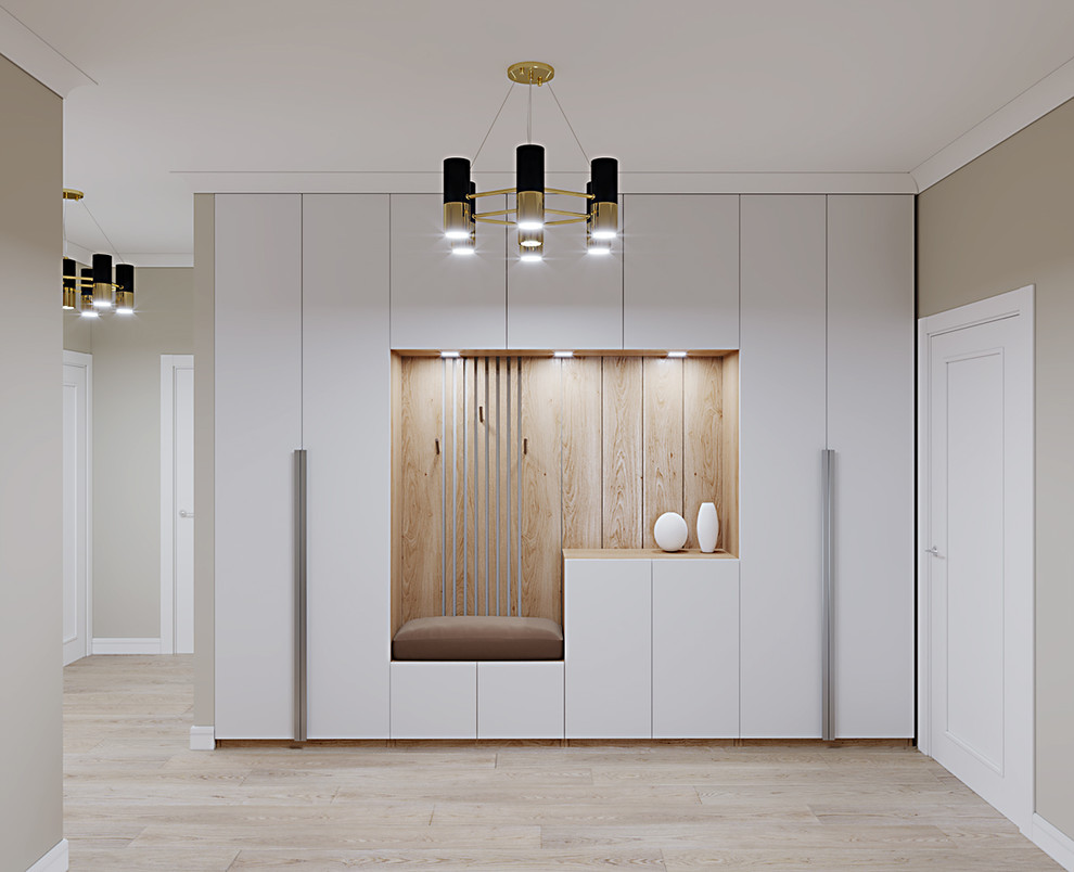 Дизайн встроенного шкафа для холла