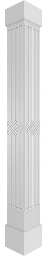 Craftsman Classic Square Non-Tapered Cedar Park Fretwork Column, 8