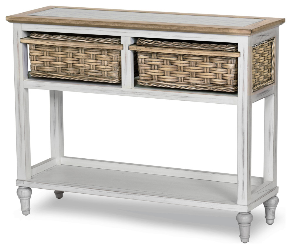 Island Breeze 2Basket Console Table French Country Console Tables