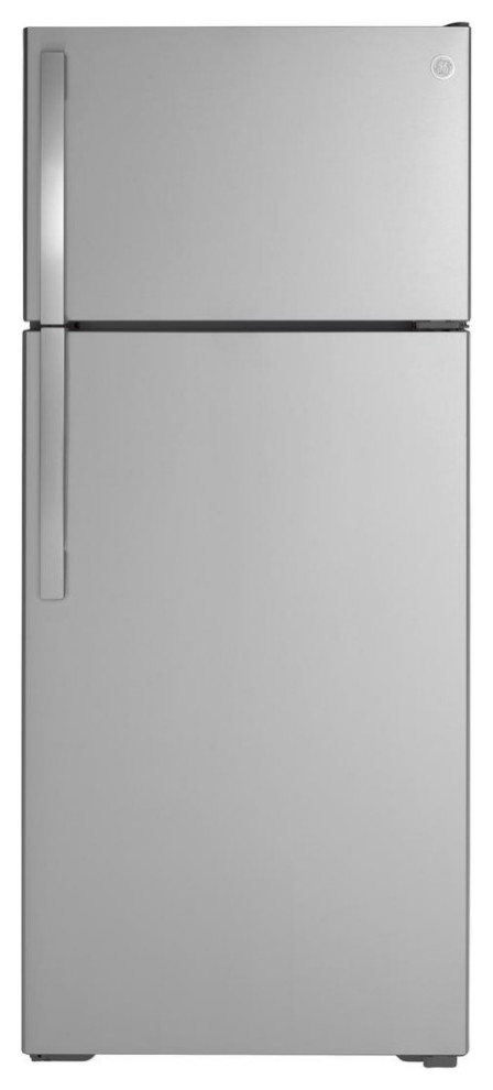 GE 28 Energy Star Qualified Top Freezer Refrigerator  in Stainless Steel
