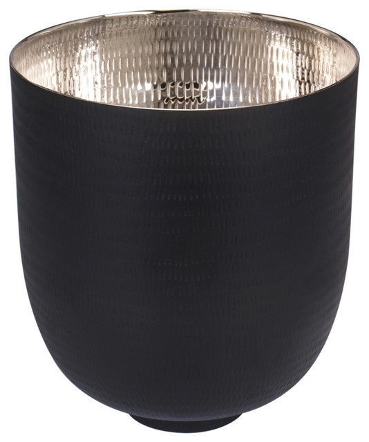 Black Kaas Au Carré Medium Decorative Bowl, Bright Silver