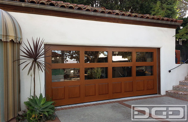 Wood Glass Eclectic Garage Door In Los Angeles Ca A