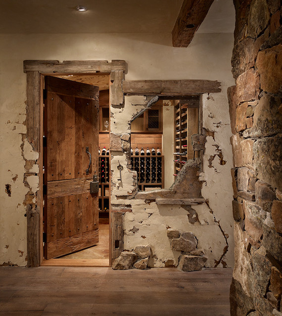 Big Sky Ranch Eclectic Wine Cellar by Montana Reclaimed Lumber Co.