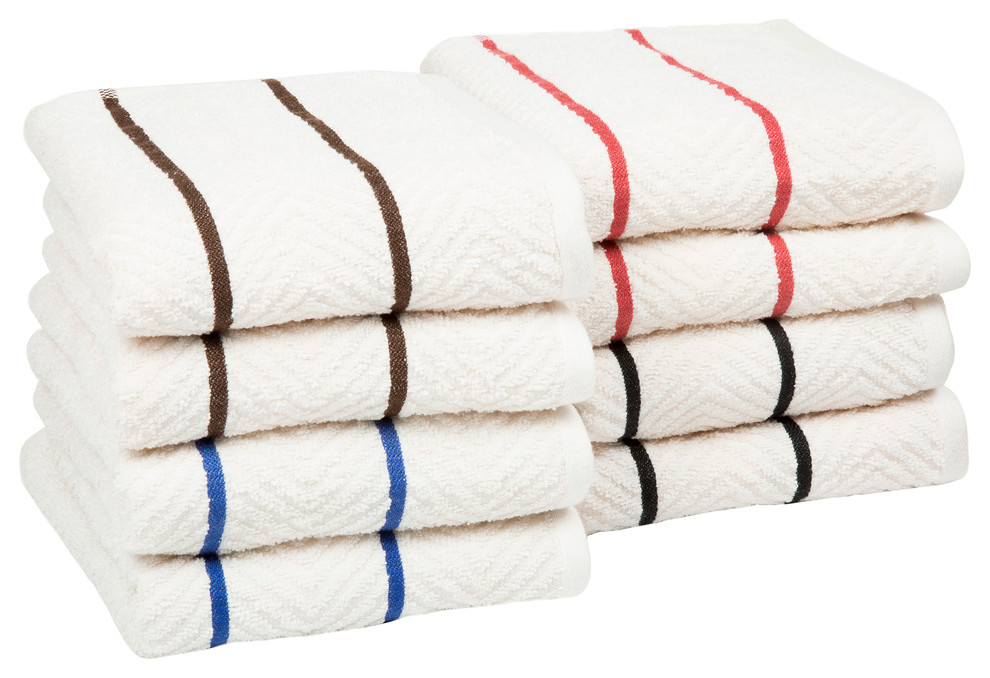 Lavish Home 8 Piece 100% Cotton Terry Kitchen Towel Wash Cloth Set