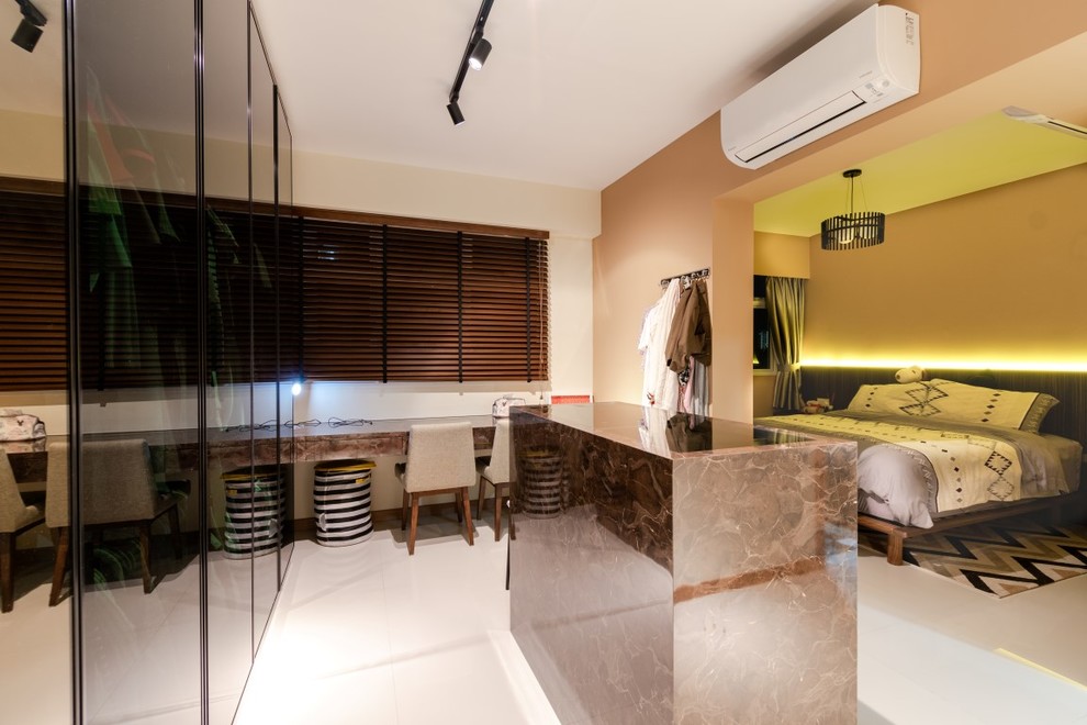 Photo of a contemporary bedroom in Singapore.