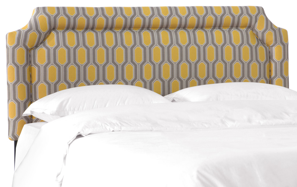 Cragin Twin Notched Headboard, Hexagon Yellow Contemporary Headboards by Skyline Furniture