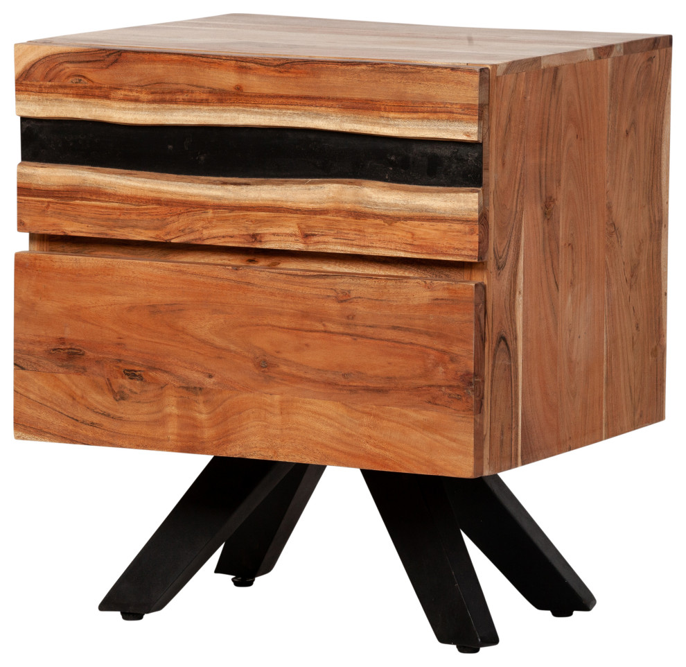 Prana Reclaimed Mango Wood Nightstand Rustic Nightstands And Bedside Tables By The Khazana Home Austin Furniture Store