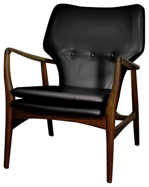 Colin Bonded Leather Arm Chair Midcentury Armchairs And Accent Colin Bonded Leather Arm Chair With Dark Walnut Legs Black
