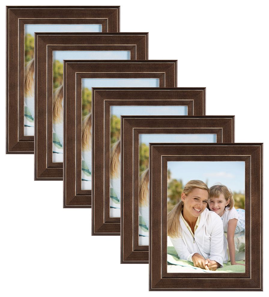 Kieva Solid Wood Picture Frame Set, Black 4x6 Transitional Picture