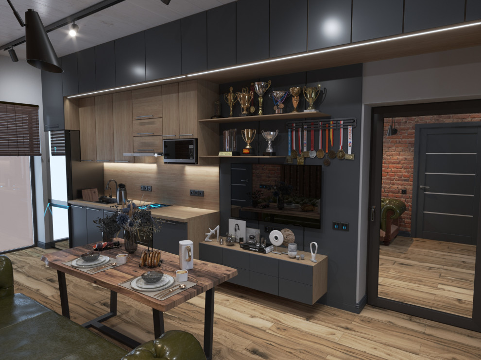 Дизайн проект кухня-гостиная