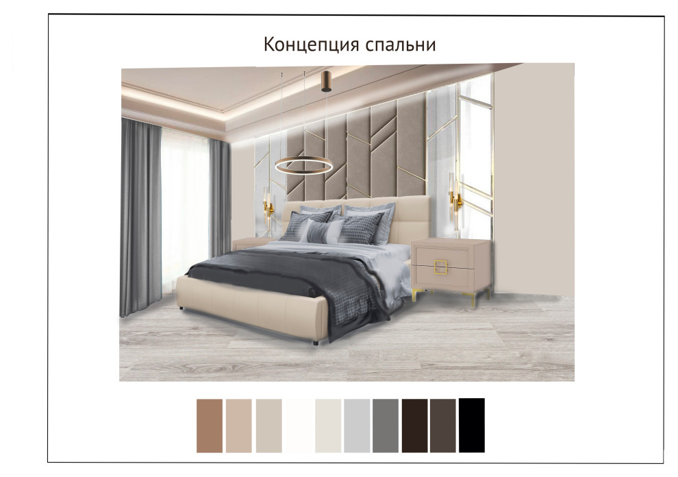 Коллажи к дизайн-проекту двухкомнатной квартиры