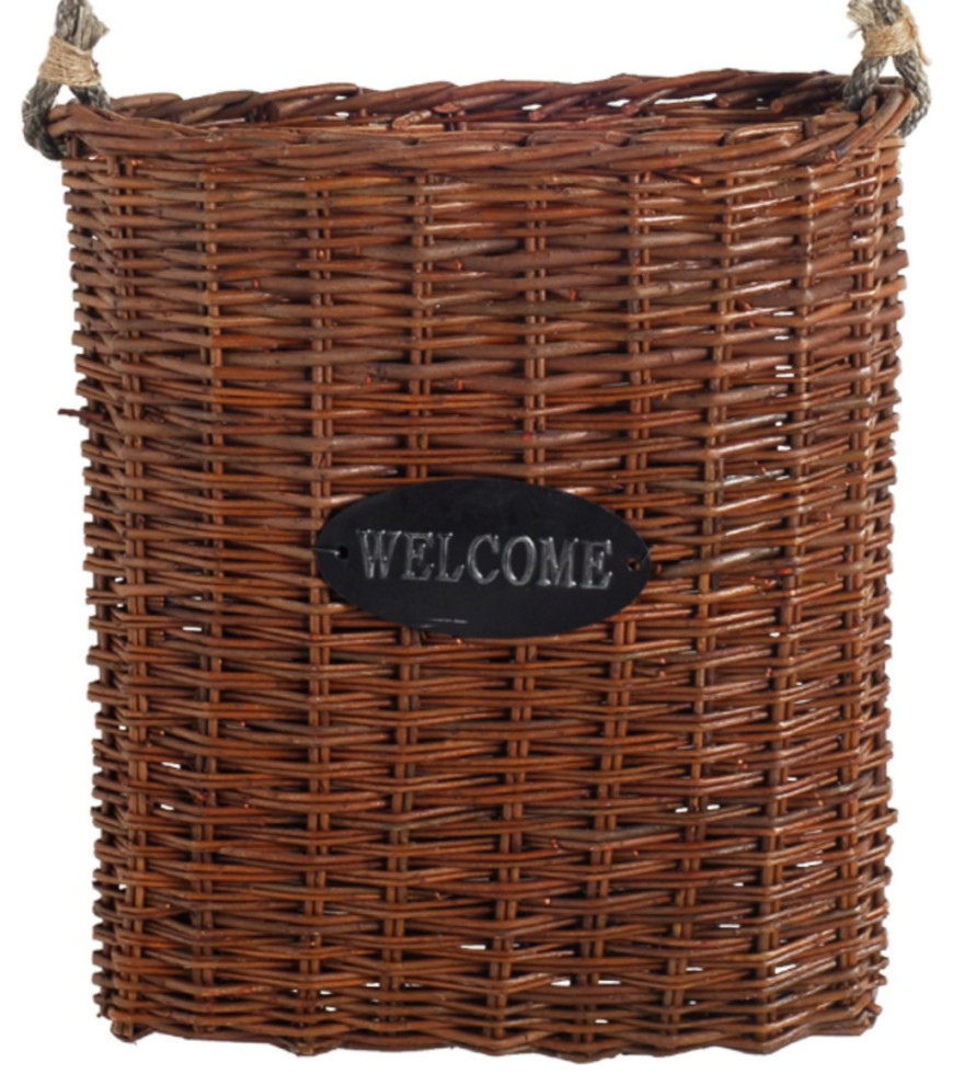 Willow Door Basket With Rope 14X5X15" Tropical Baskets