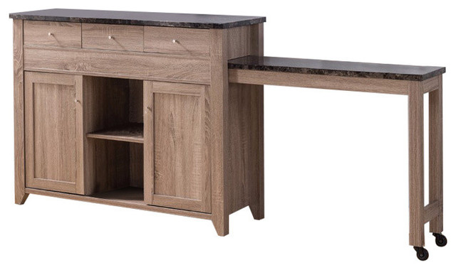 Wooden Buffet Table With Extendable Side Light Brown Wooden Buffet Table With Extendable Side Light Brown