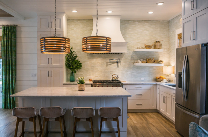Photo of a large beach style kitchen in Other.