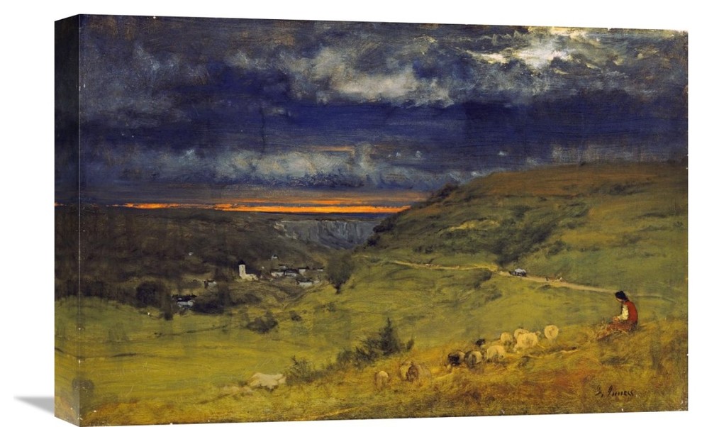 "Sunset at Etretat, Normandy" Artwork, 22" x 14"