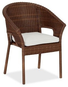 Palmetto Sunbrella(R) Dining Stacking Armchair Cusion Slipcover, Set of 4, Natur