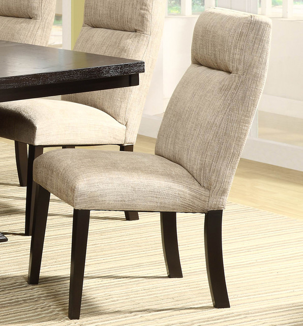 Homelegance Avery Chenille Fabric Side Chair in Espresso [Set of 2]