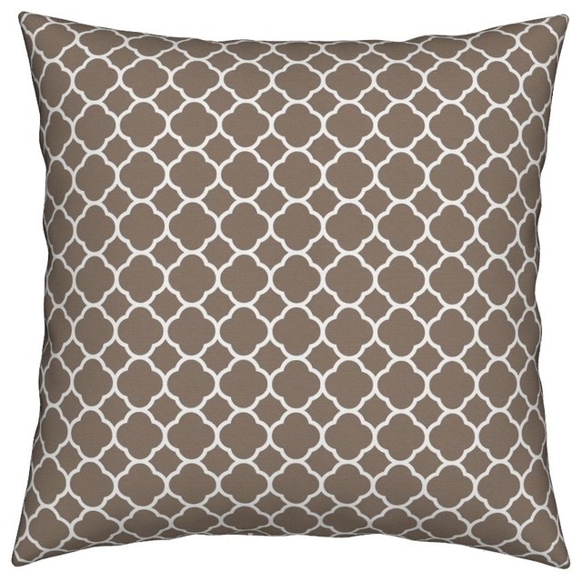Preppy Modern Geometric Quatrefoil Pattern Throw Pillow