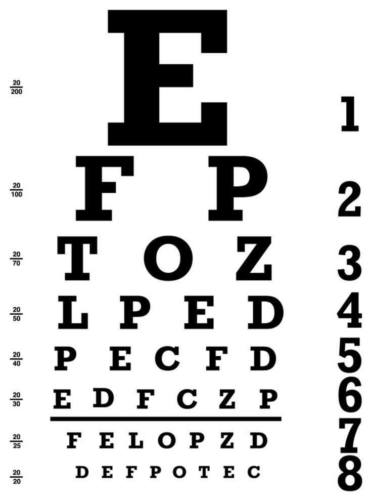 Eye Chart Wall Decal - Contemporary - Wall Decals - by Dana Decals | Houzz