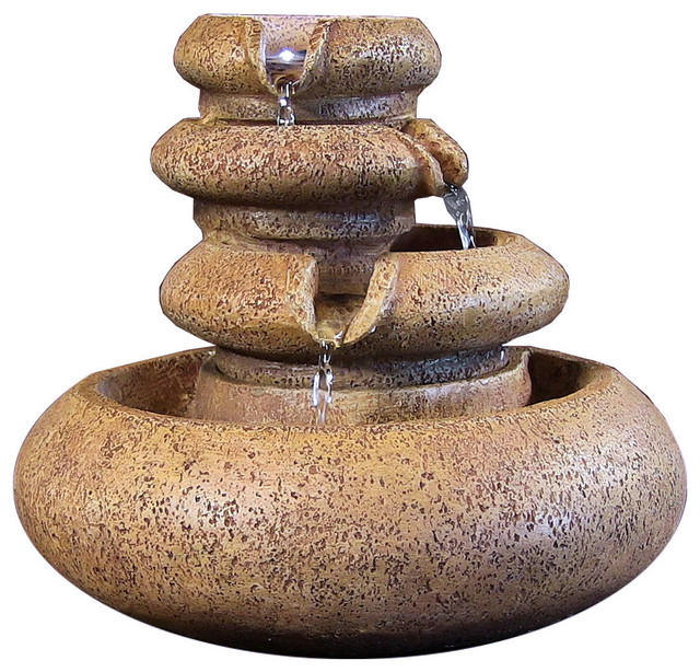 Sunnydaze Three Tier Flowing Tabletop Fountain With Led Lights 8 Sunnydaze Three Tier Flowing Tabletop Fountain With Led Lights
