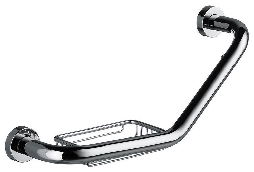 Polished Chrome Grab Bar, 16.3"x4.7", Rondo2 4571.001.00 Contemporary