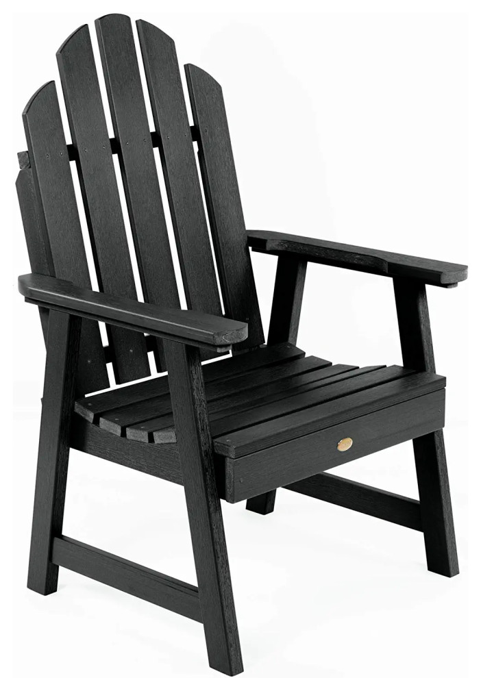 Outdoor Dining Chair, Weatherproof HDPE Construction With Slatted Seat