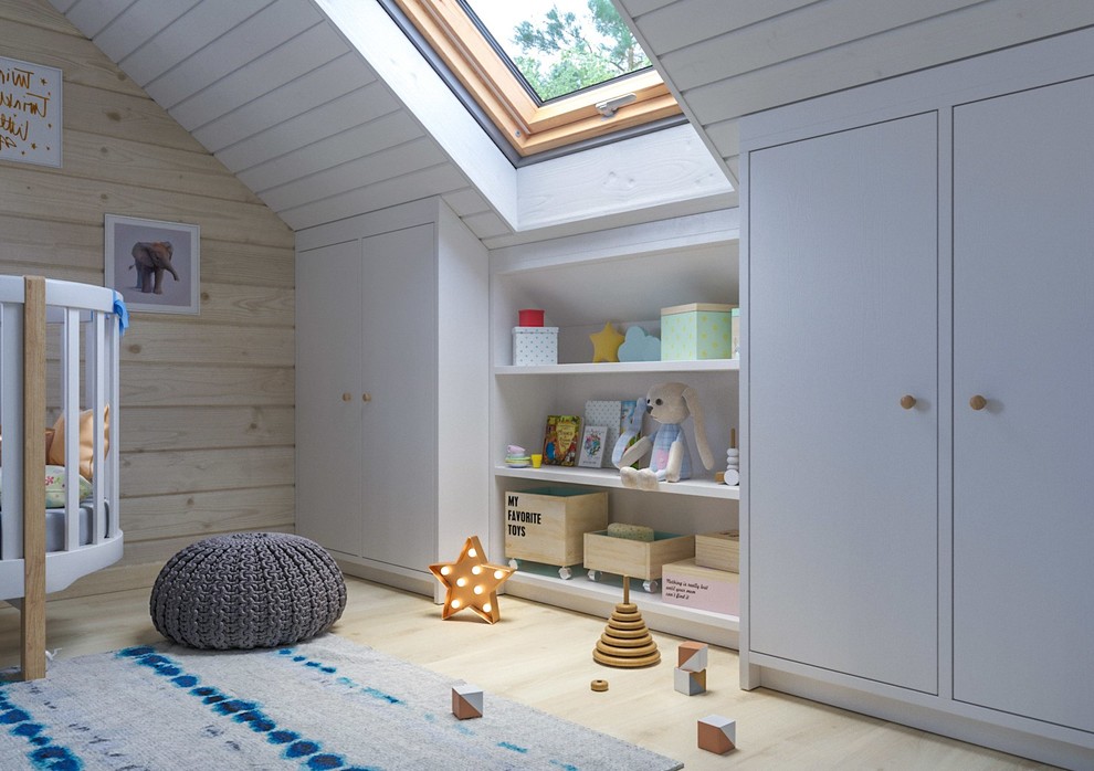 Мансардный этаж в сканди стиле