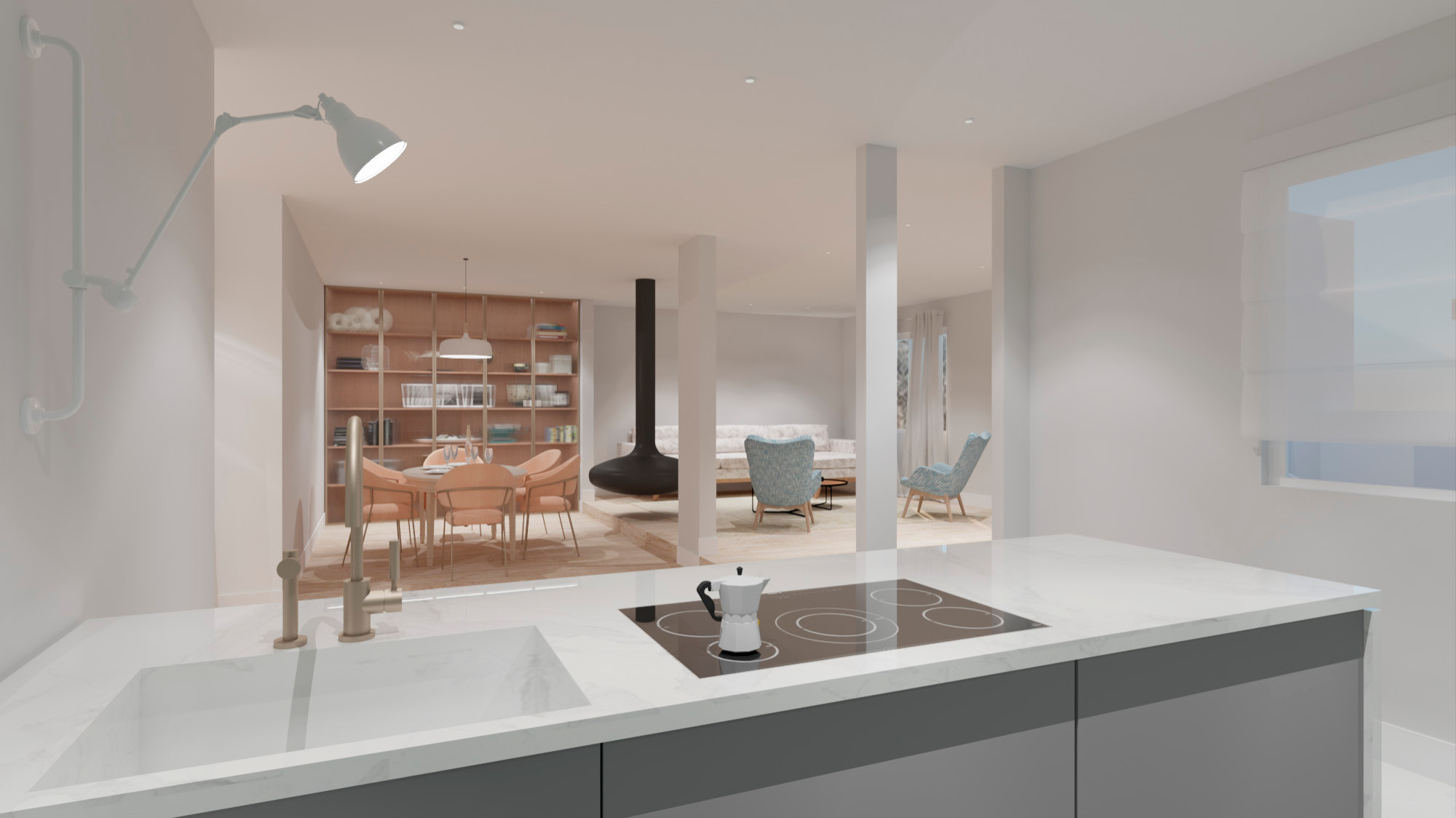 Reforma de cocina y salón en Barcelona