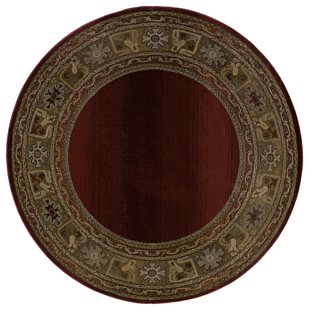 Oriental Weavers Sphinx Generations 3436R Dark Red Rug, 6' RND