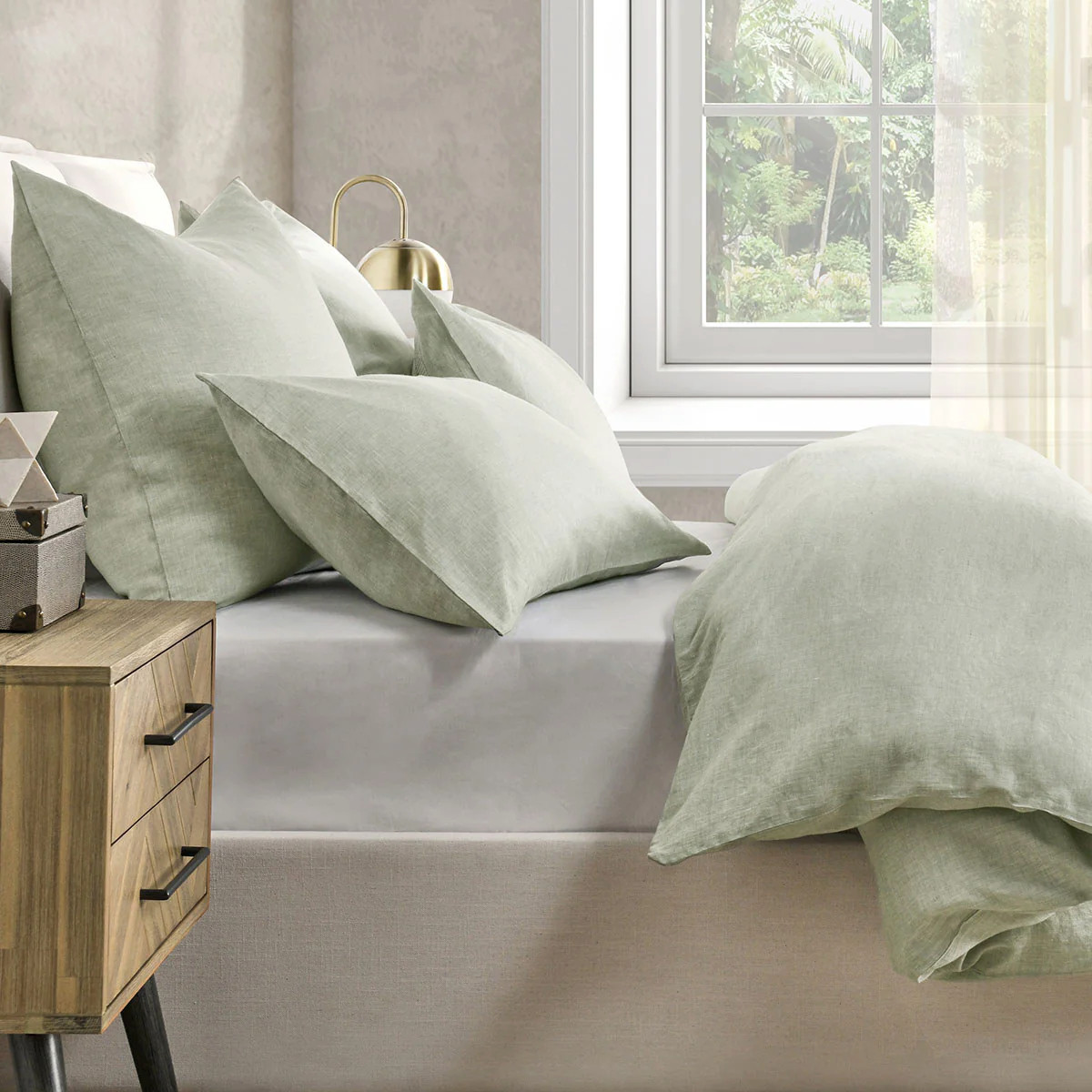 Jayson Linen Cashmere Duvet Collection - Sagebrush