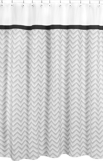 Zig Zag Black and Gray Shower Curtain by Sweet Jojo Designs
