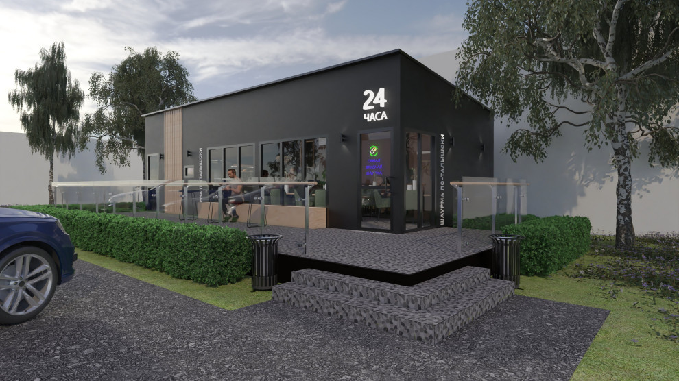 Проект фасада павильона шаурмы