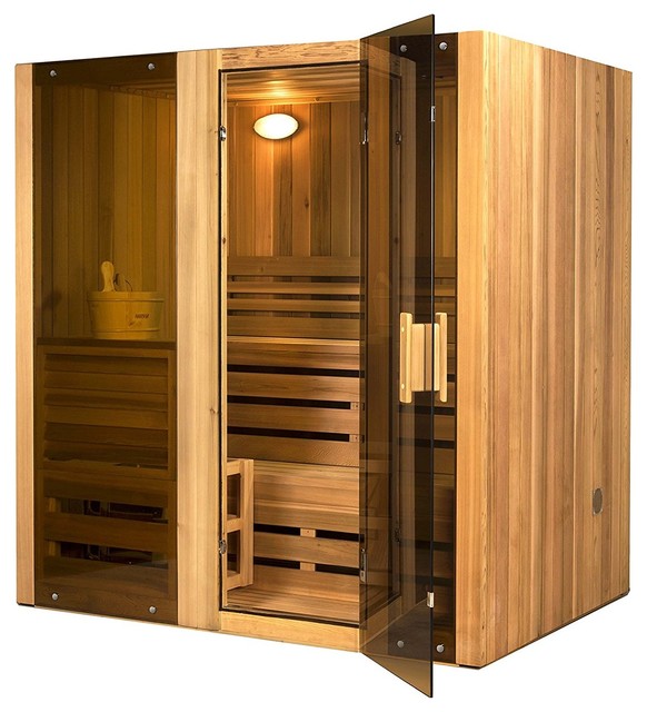 Canadian Cedar Indoor Wet or Dry Sauna Steam Room 4.5 kW ETL