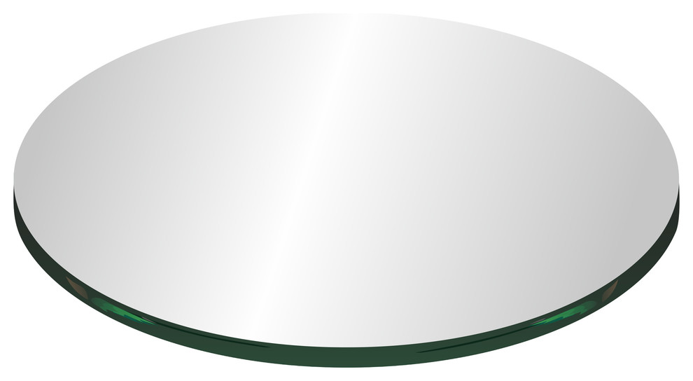 34" Tempered Round Glass Table Top, 1/4" Thickness Contemporary Table Tops And Bases by