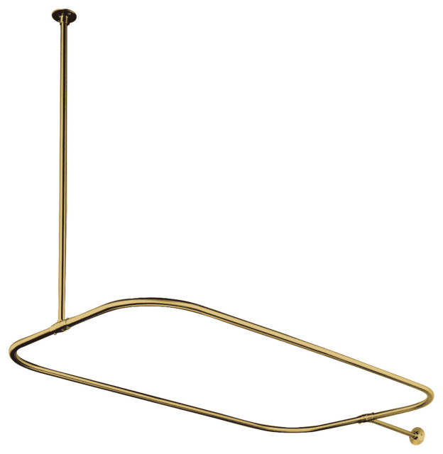 Kingston Brass Rectangular Shower Rod, Polished Brass