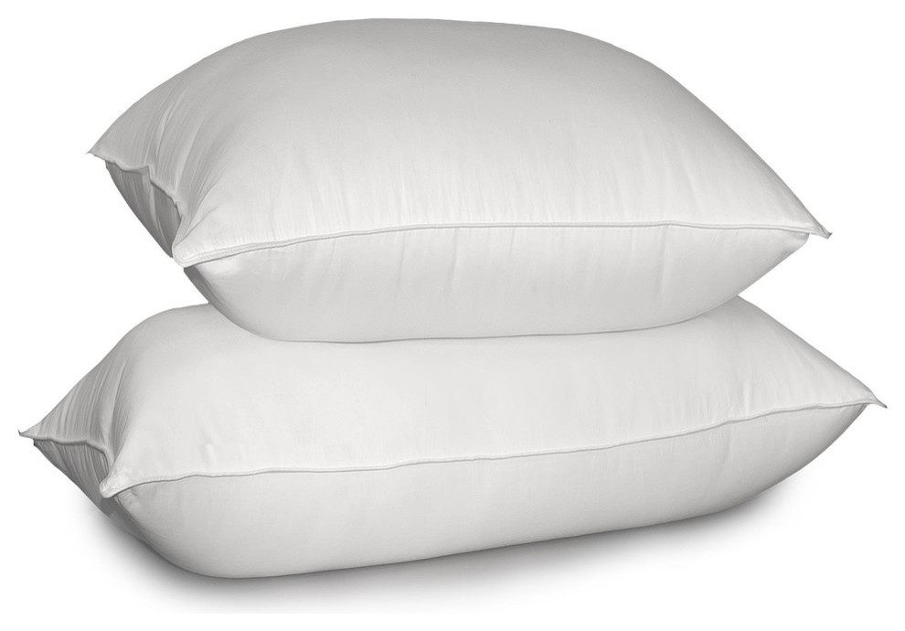 700 TC Cotton Cover Siberian White Down Pillow King White, Jumbo