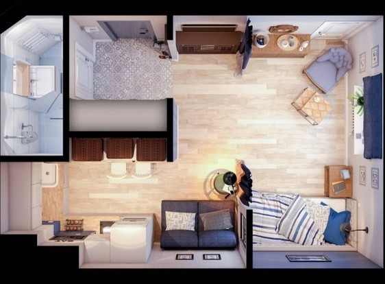 Дизайн квартир в светло синих тонах