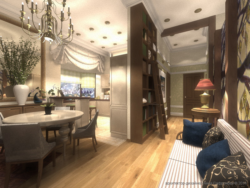 Интерьер квартиры на мансардном этаже