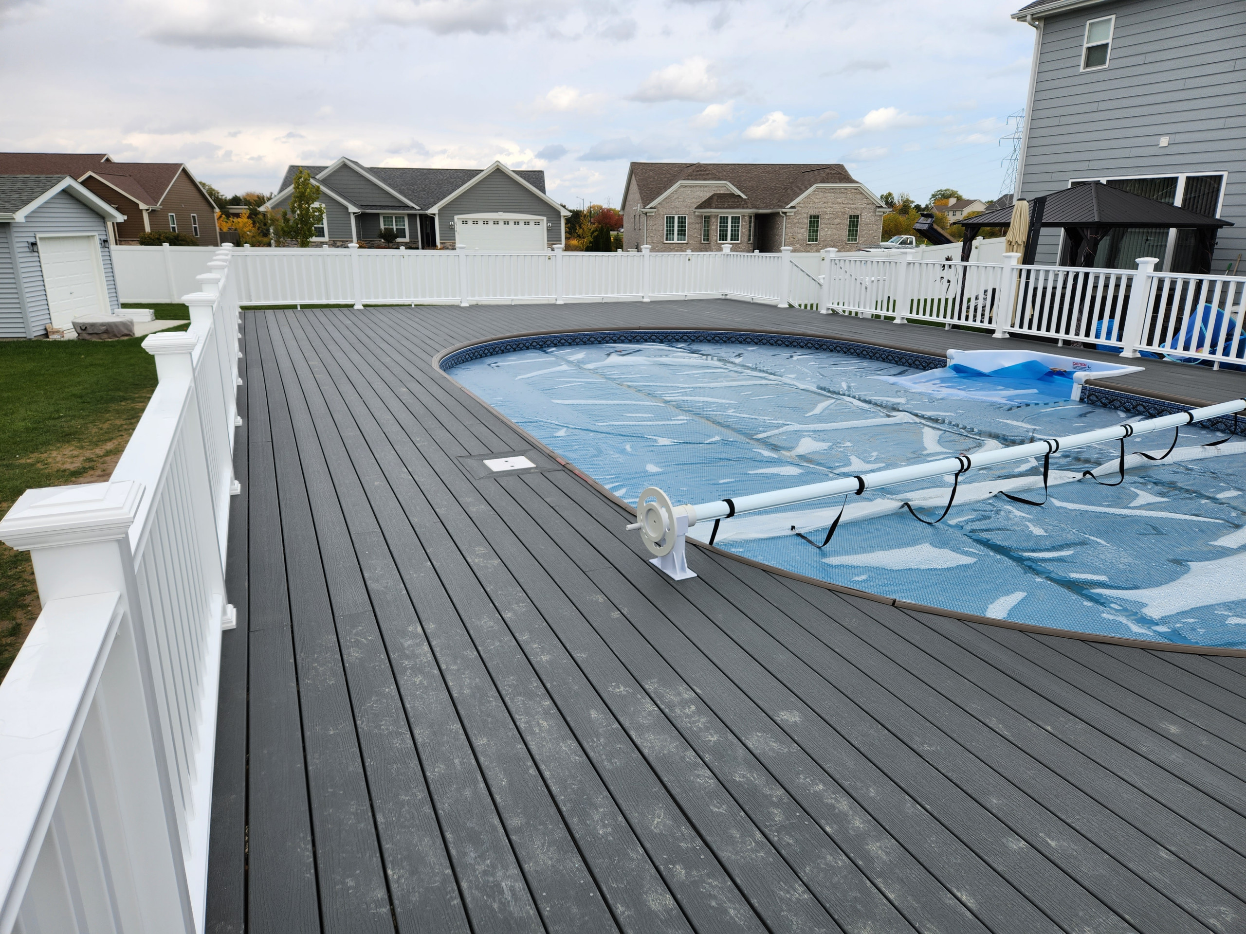 Composite deck around pool